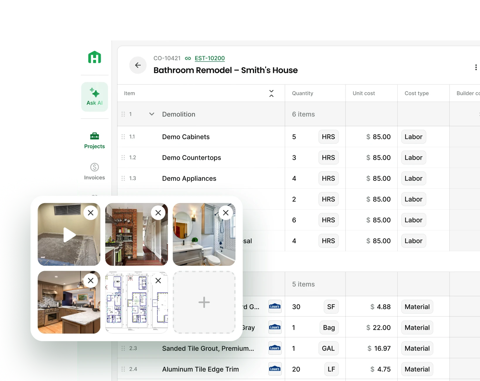 Creating estimates from files